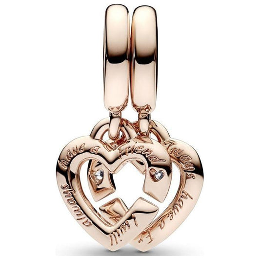 PANDORA CHARMS Mod. LINKED SISTER HEARTS PANDORA