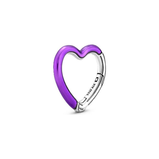 PANDORA CHARMS Mod.  PURPLE HEART OPENABLE LINK DESIGNER FASHION JEWELLERY PANDORA