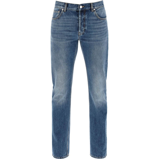 Alexander Mcqueen straight leg jeans with faux pocket on the back. Jeans Alexander Mcqueen