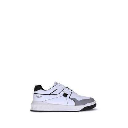 Valentino Garavani White Calf Leather Bos Taurus Low Top Sneakers