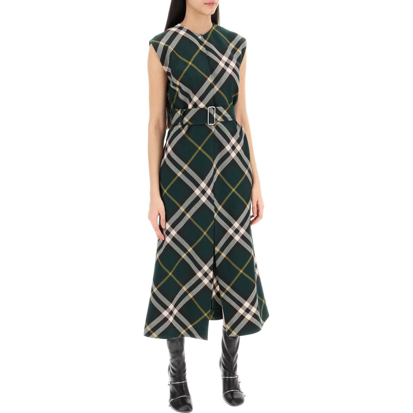 Burberry ered wool midi dress