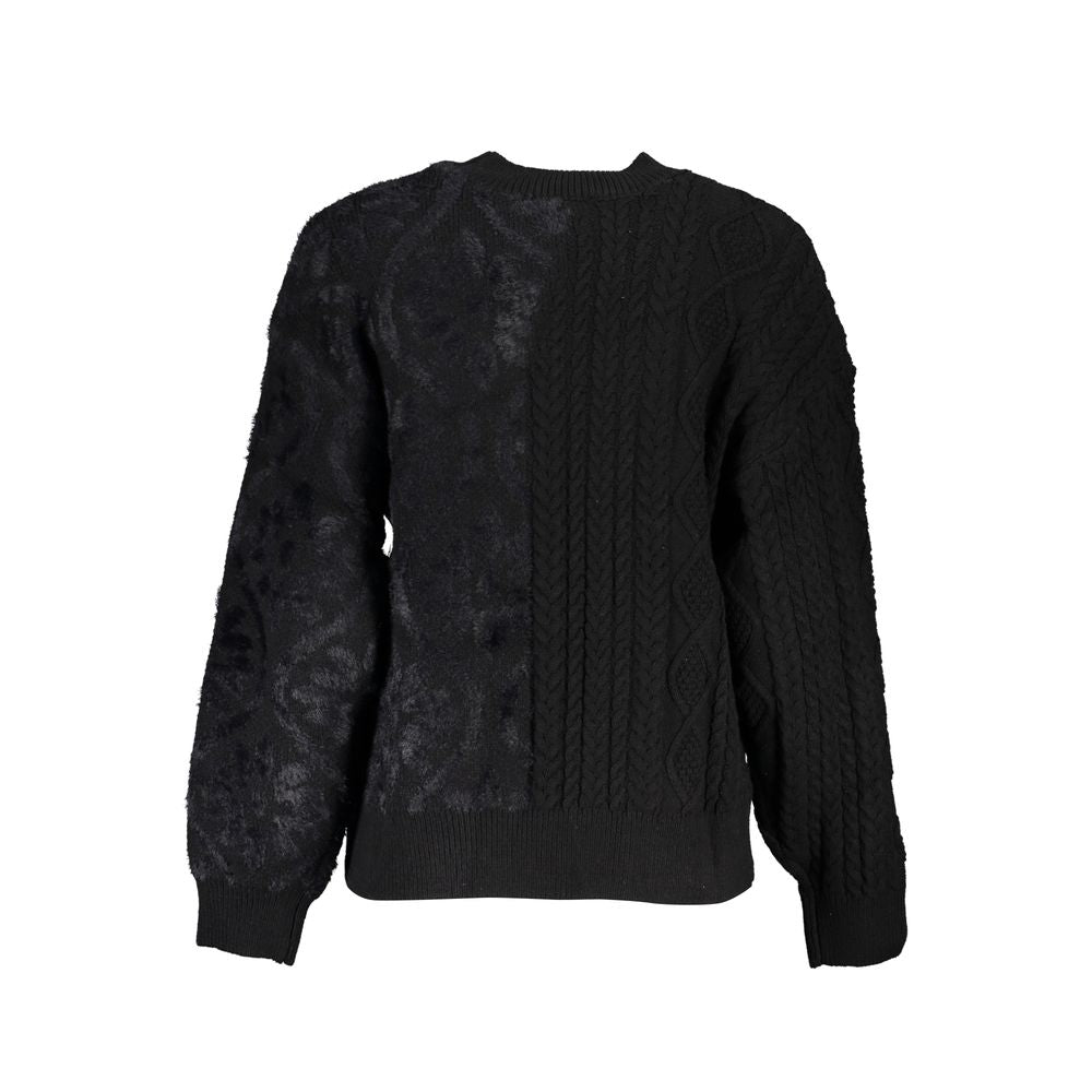 Desigual Black Cotton Women Sweater with Turtleneck