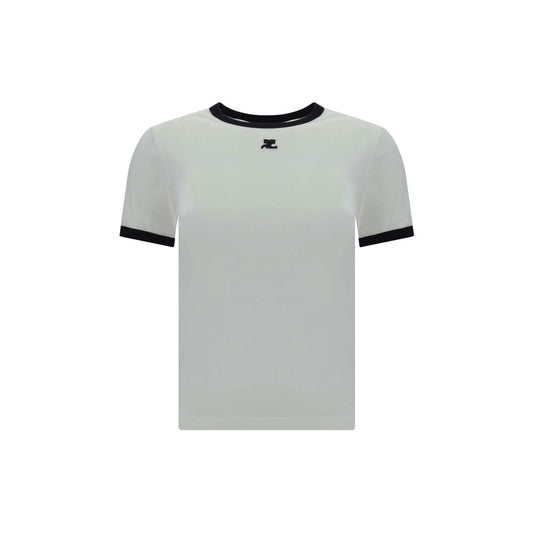 Courrèges White Cotton T-Shirt Courrèges