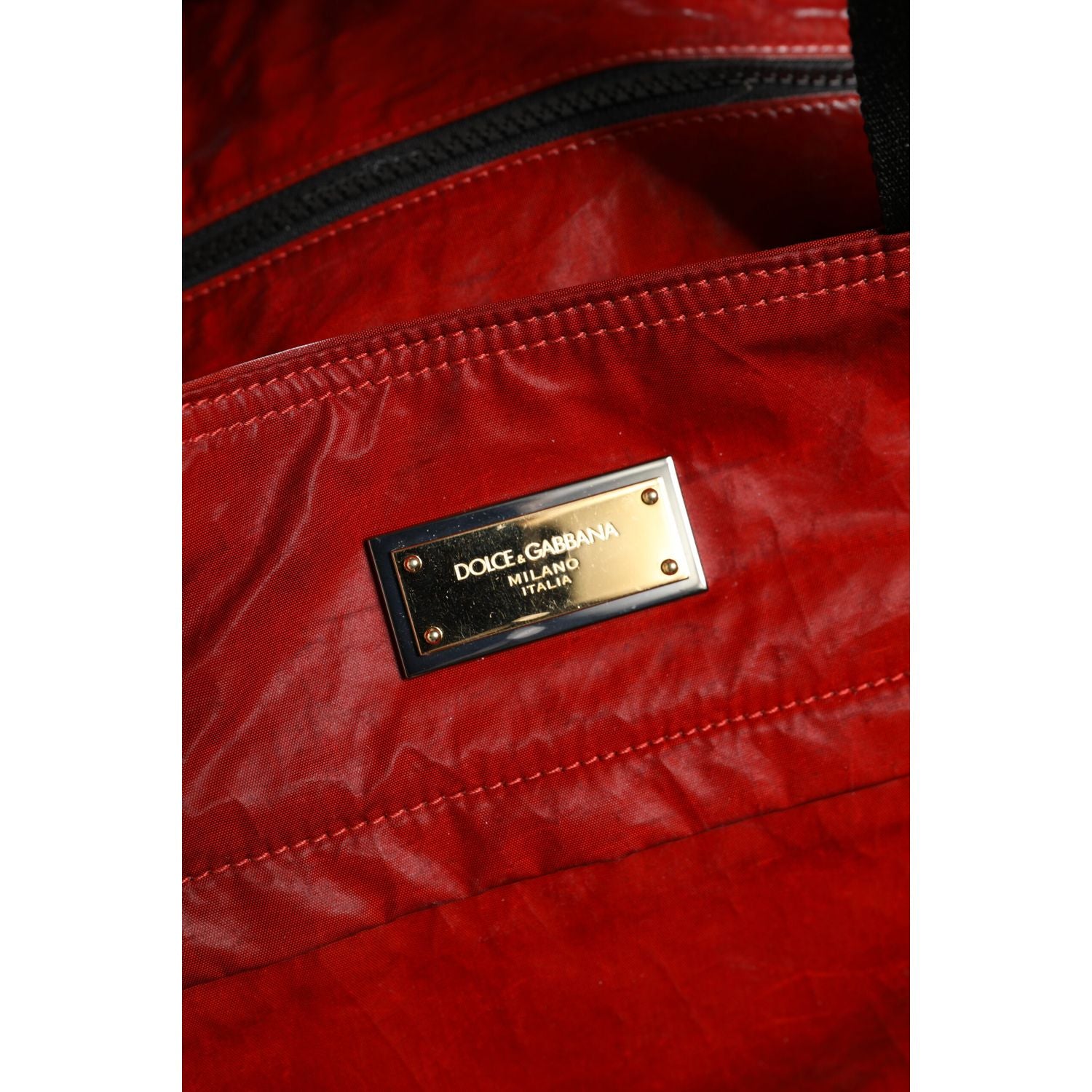 Dolce & Gabbana Red Nylon Hand Shoulder Duffel Travel Bag