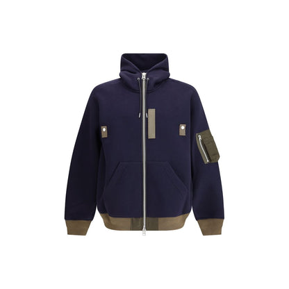 Sacai Blue Cotton Hoodie Sacai