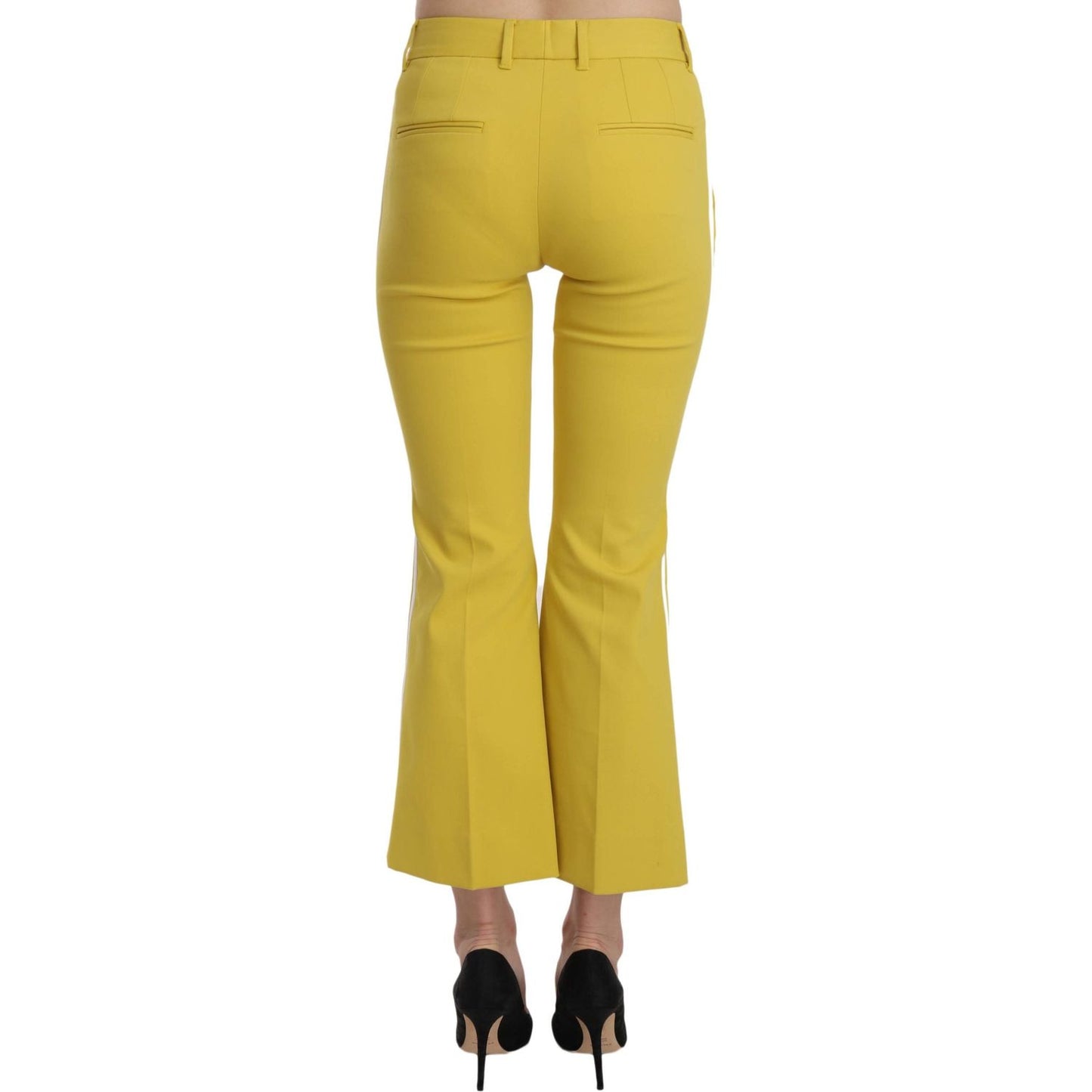 Dolce & Gabbana Chic Yellow Flare Pants for Elegant Evenings Dolce & Gabbana