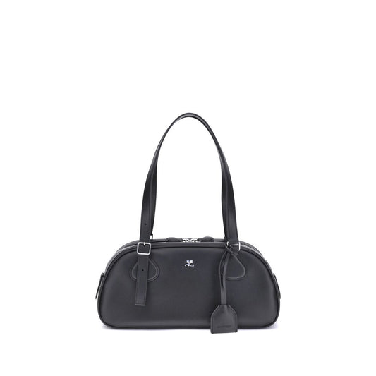 Courrèges Black Calf Leather Bos Taurus Shoulder Bag Courrèges