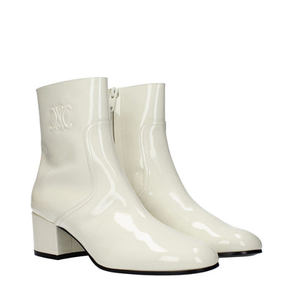 Celine Beige Leather Ankle Boots Celine