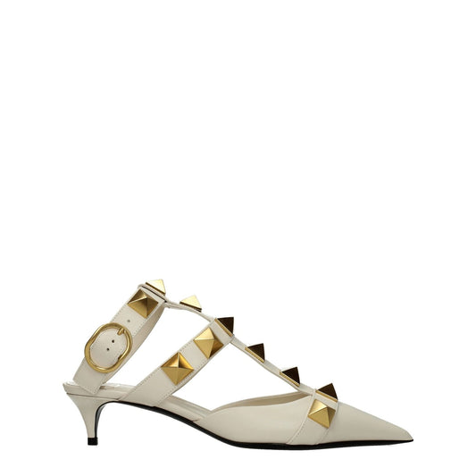 Valentino Garavani Beige Leather Stiletto Heel Sandals Valentino Garavani