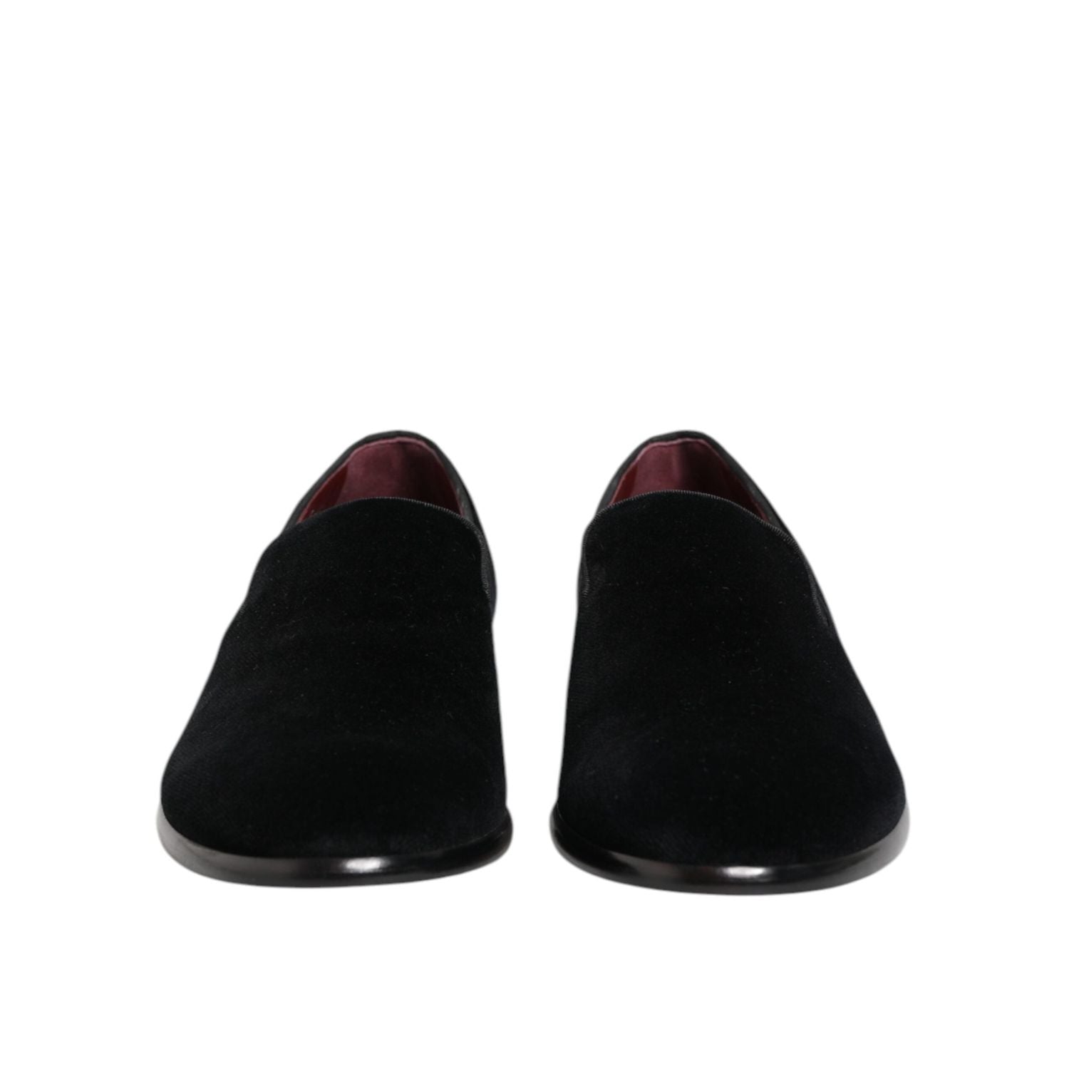 Dolce & Gabbana Black Velvet Loafers Formal Men Dress Shoes