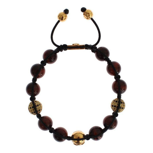 Nialaya Radiant Red Tiger Eye & CZ Gold Bracelet Bracelet Nialaya