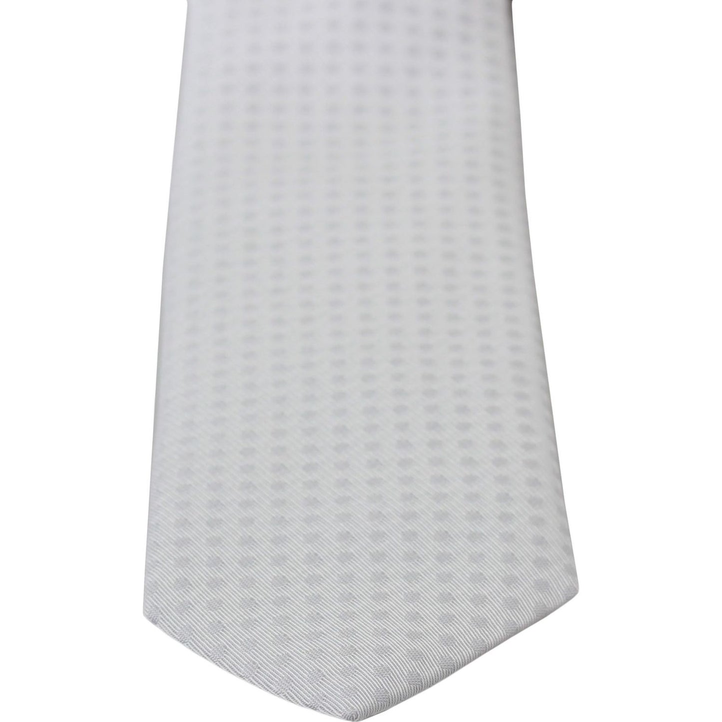 Dolce & Gabbana Elegant White Patterned Silk Blend Neck Tie Necktie Dolce & Gabbana