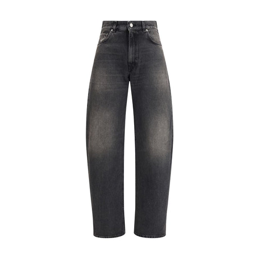 Haikure Black Cotton Relaxed Fit Jeans Haikure