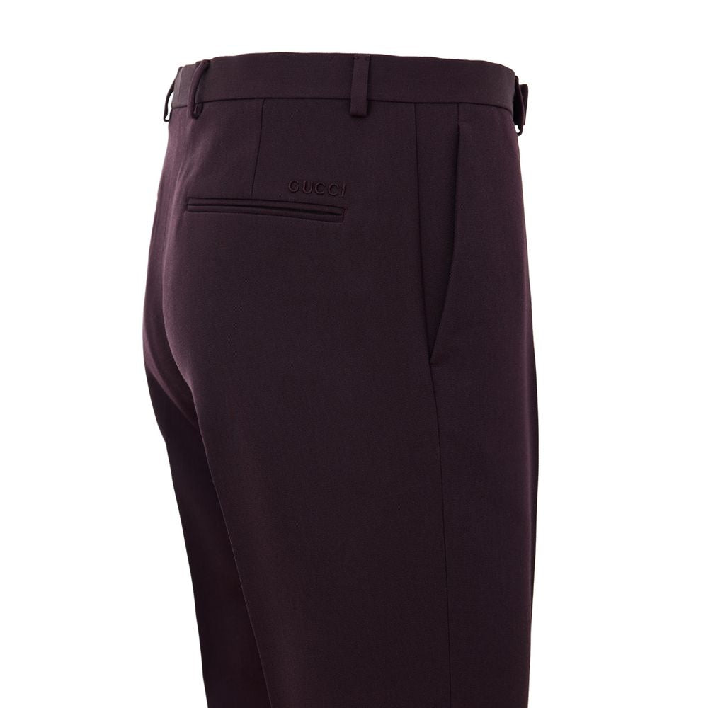Gucci Bordeaux Wool Dress Pants Gucci