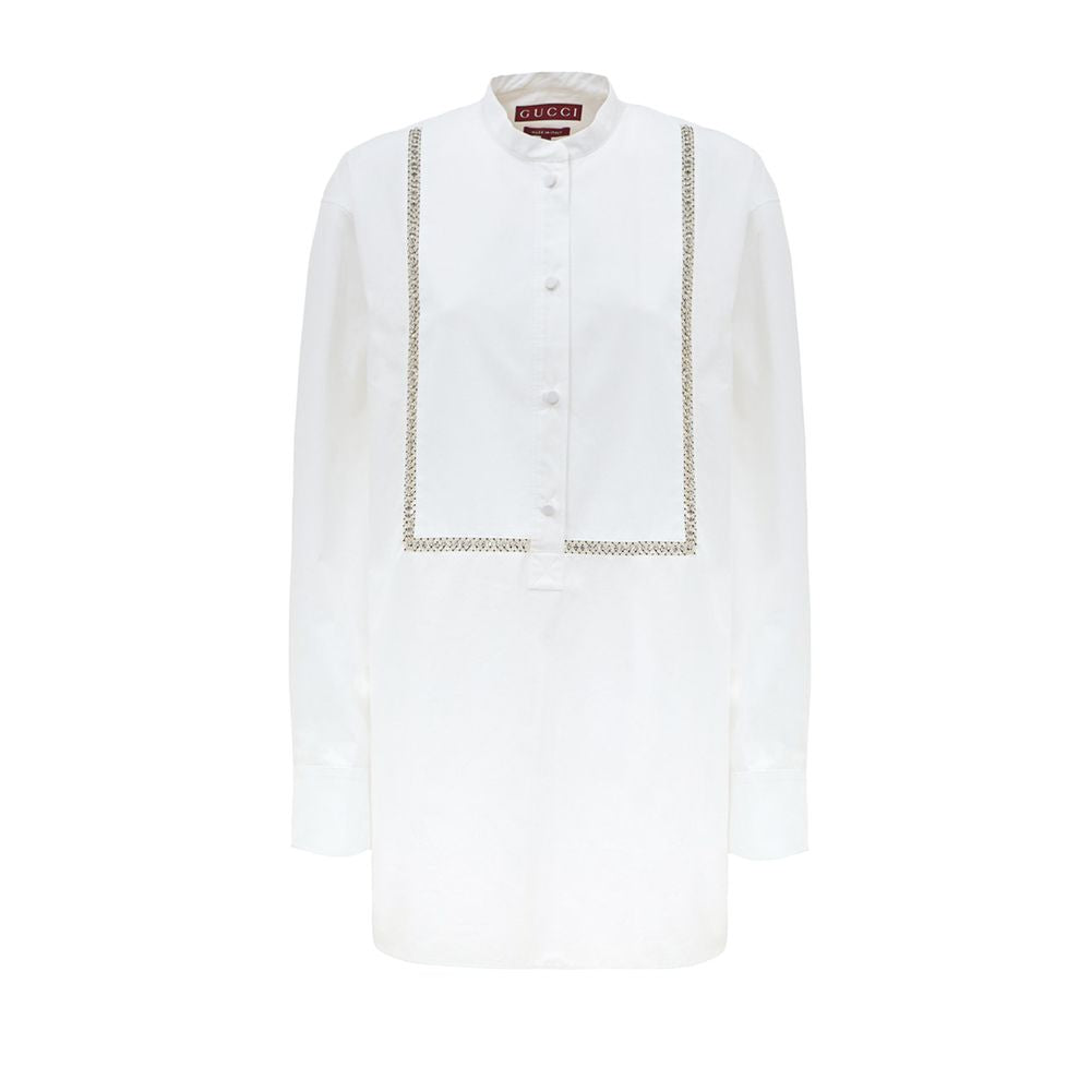 Gucci White Cotton Blouse