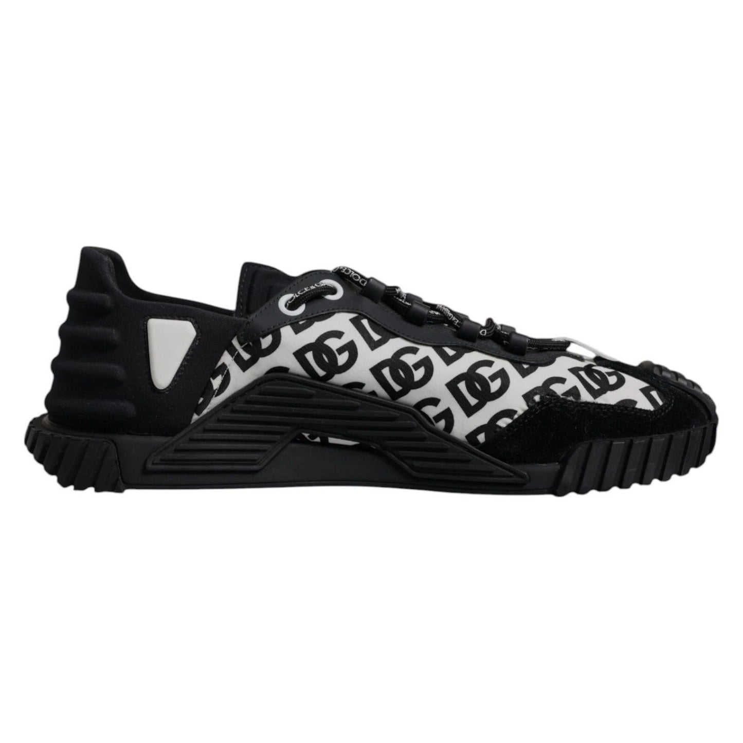 Dolce & Gabbana Black Logo Lace Up Low Top NS1 Sneakers