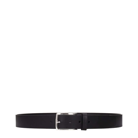 Testoni Black Leather Regular Belt Testoni