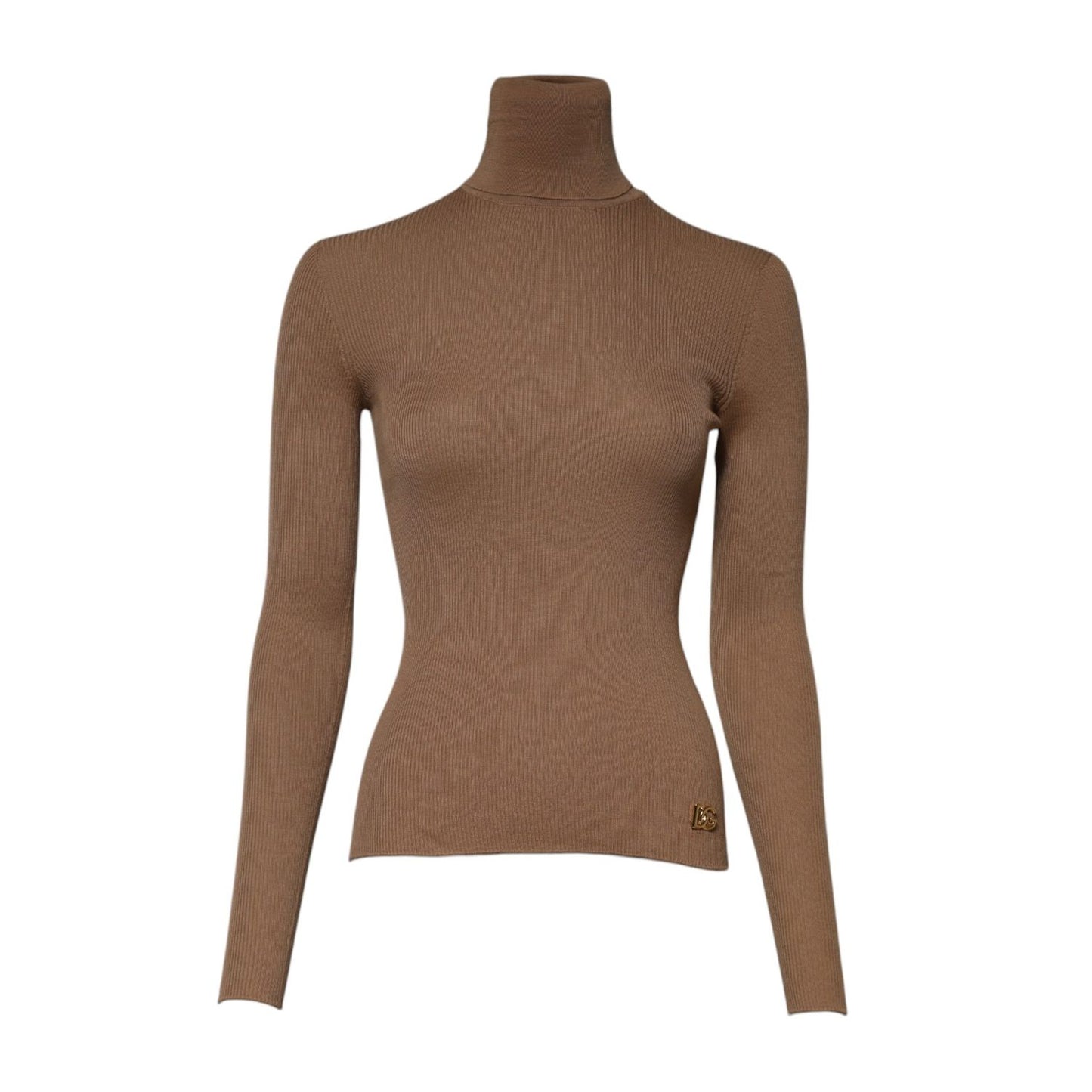 Dolce & Gabbana Brown Knit Long Sleeves Turtleneck Sweater
