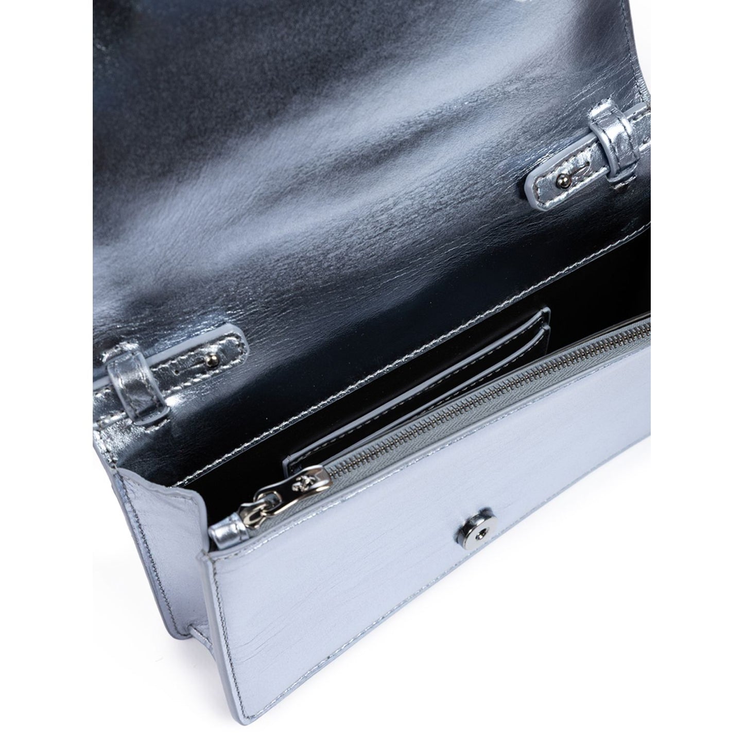 Ferrari Metal light blue GT patent leather bag with chain Ferrari