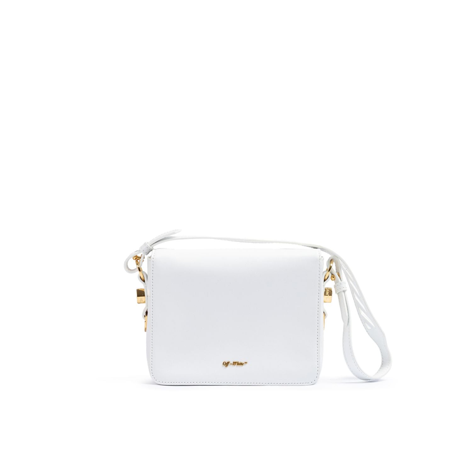 Off-White White/Gold  Metallic Stripe Crossbody Bag