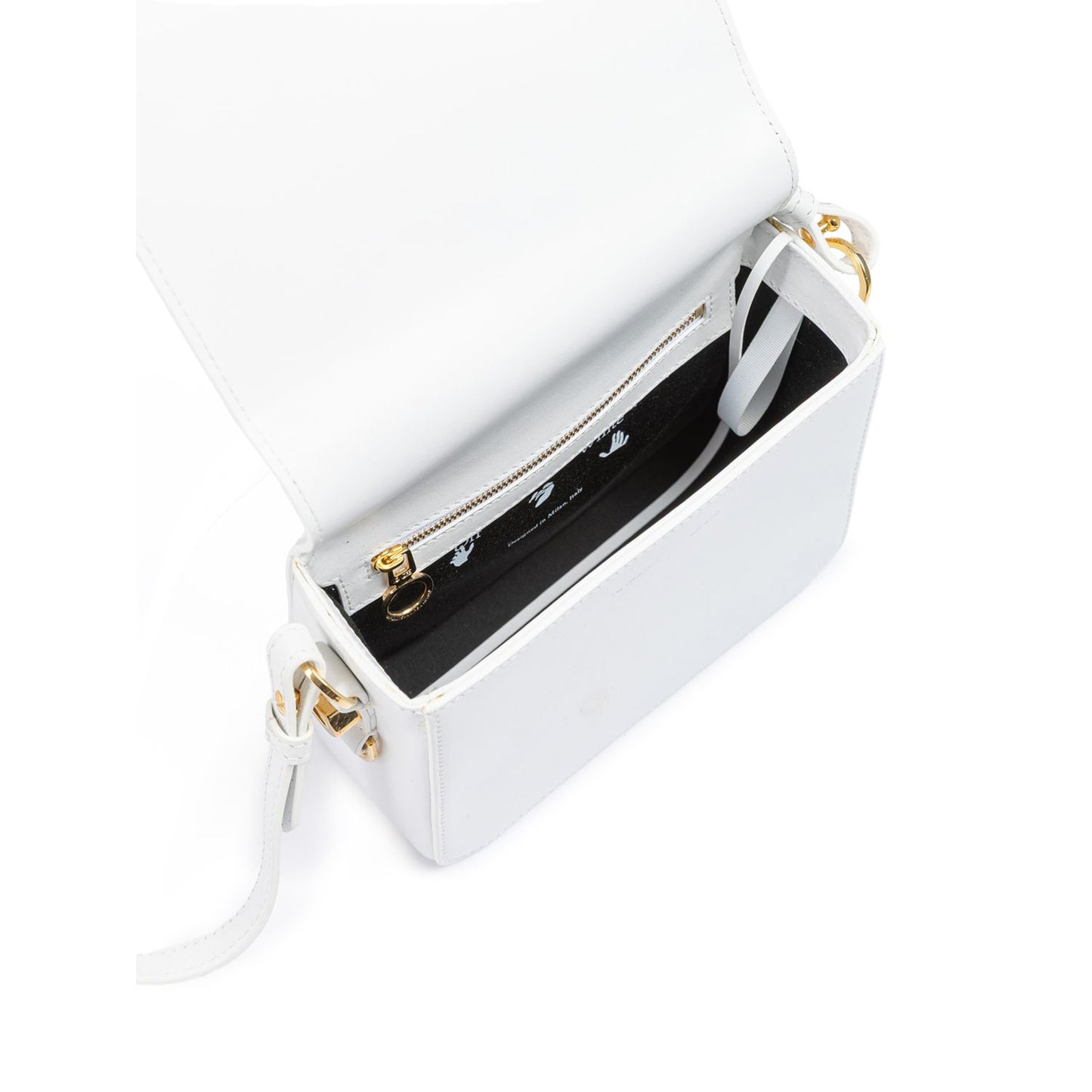 Off-White White/Gold Metallic Stripe Crossbody Bag Off-White