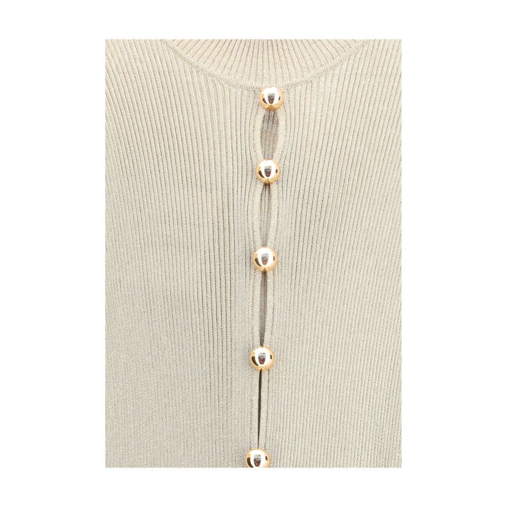 Self-Portrait Gold Viscose Casual Dress