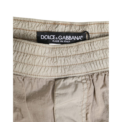 Dolce & Gabbana Beige Nylon Beachwear Men Boxer Short Swimwear