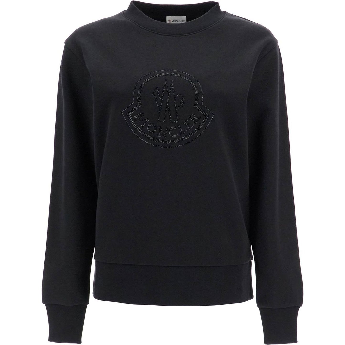 Moncler sweatshirt with rhinestone logo Topwear Moncler