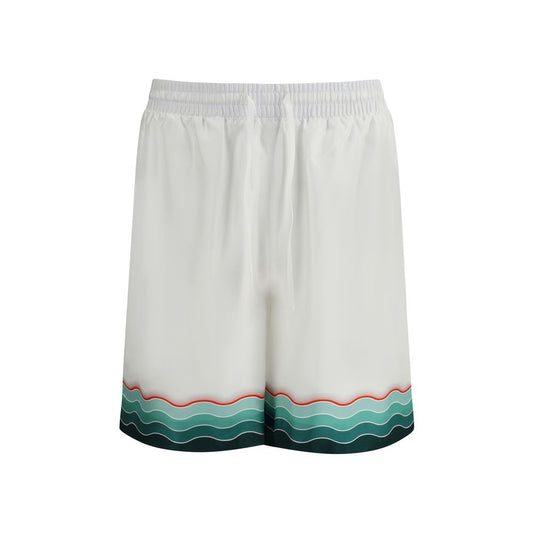 Casablanca White Silk Bermuda Shorts Casablanca