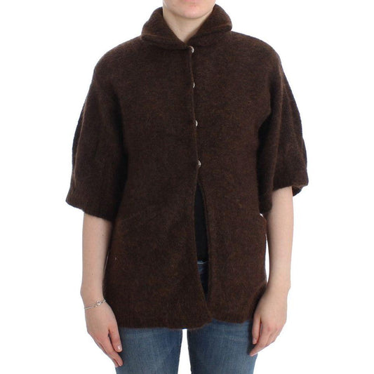 Cavalli Elegant Short Sleeved Brown Cardigan Cavalli