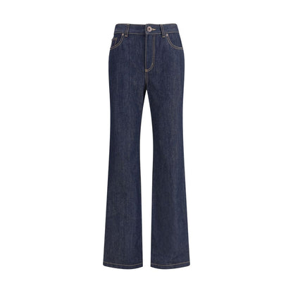 Alexander McQueen Blue Cotton Straight-Leg Jeans