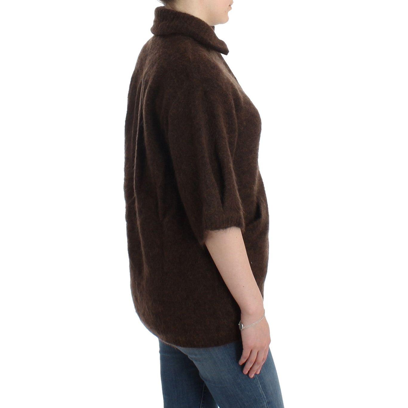 Cavalli Elegant Short Sleeved Brown Cardigan Cavalli