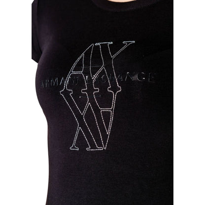 Armani Exchange Black Cotton T-Shirt