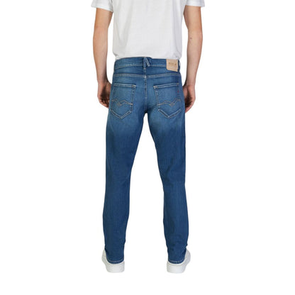 Replay Blue Cotton Slim Fit Jeans