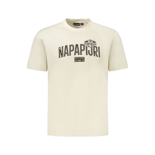 Napapijri Beige Cotton Men T-Shirt