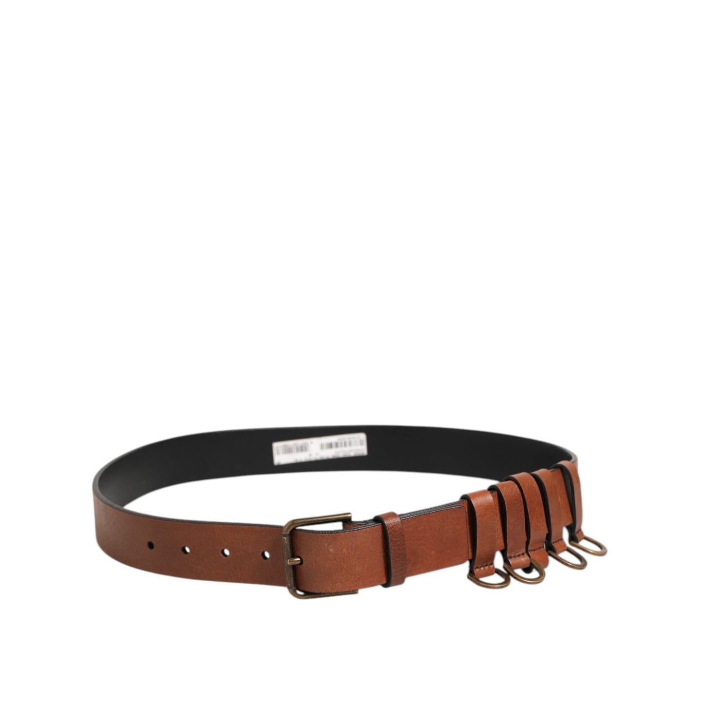 Dolce & Gabbana Brown Classic Gold Metal Logo Buckle Men Belt
