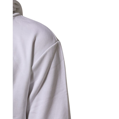 Dolce & Gabbana White Sacred Heart Hooded Sweatshirt Sweater