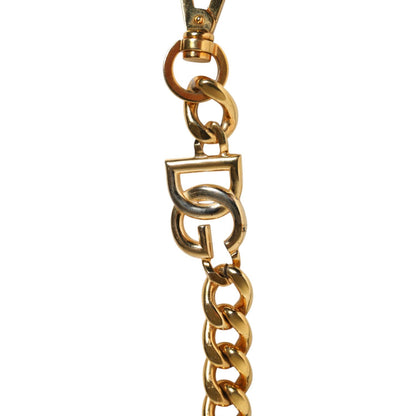 Dolce & Gabbana Black Leather Pearl Chain Bag Accessory Shoulder Strap Dolce & Gabbana