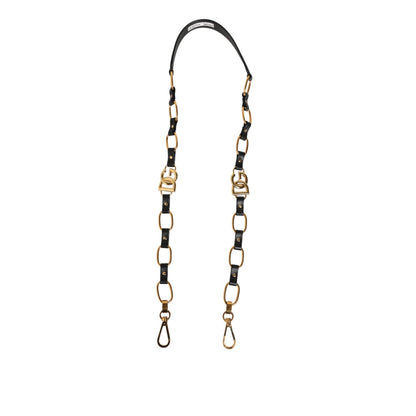Dolce & Gabbana Black Leather Gold Chain Bag Accessory Shoulder Strap Dolce & Gabbana
