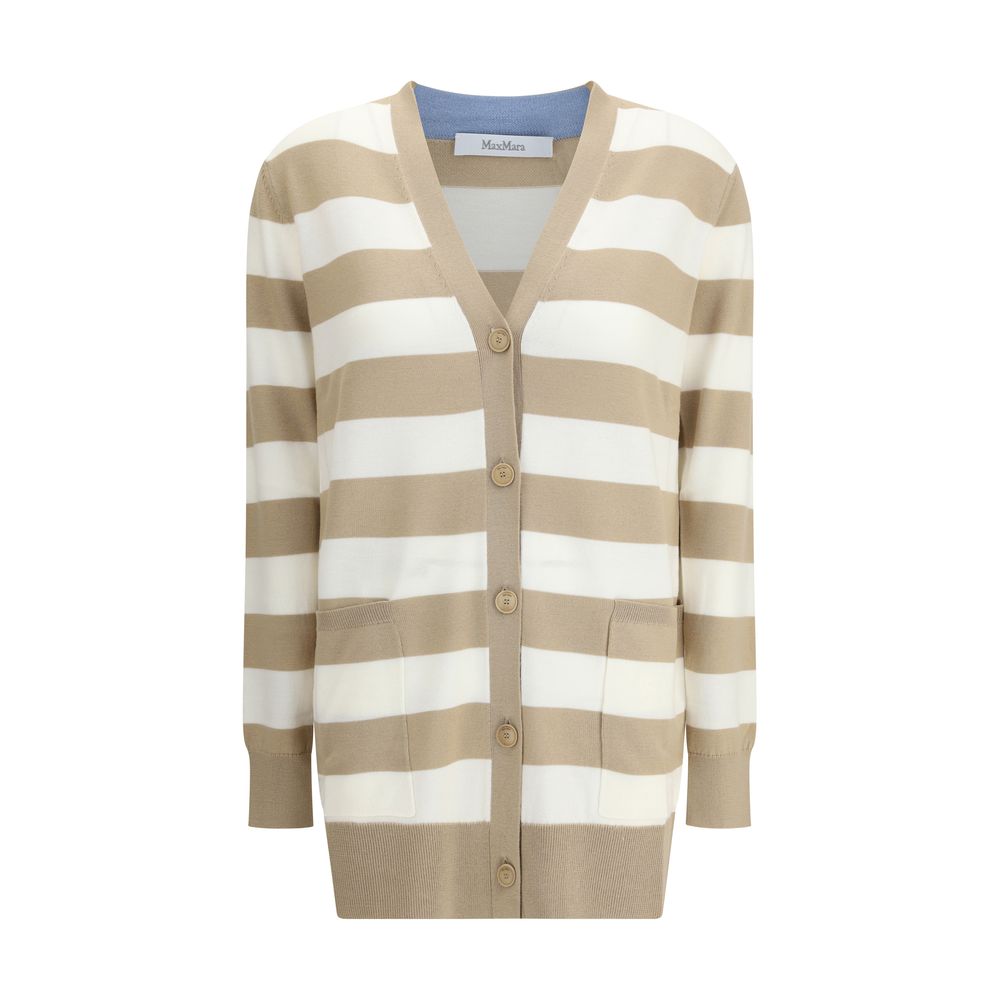 Max Mara Multicolor Fleece Wool Cardigan
