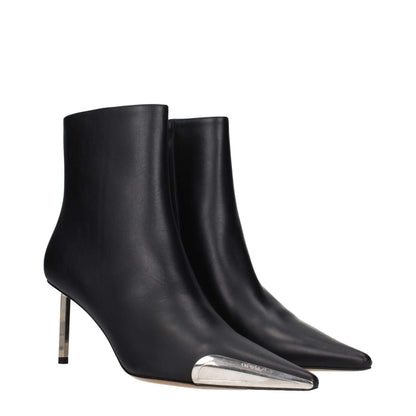 Off-White Black Leather Ankle Boots