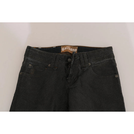John Galliano Black Washed Low Waist Regular Leg Denim Pants