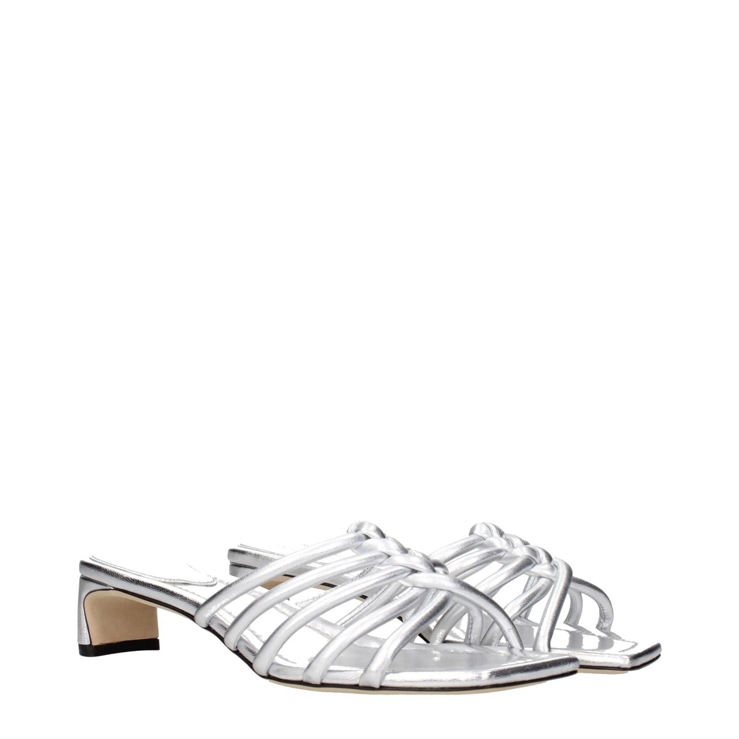Jimmy Choo Gray Leather Flat Sandals
