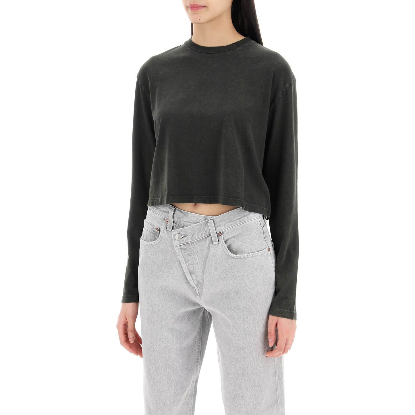 Agolde "cropped long-sleeved mason t