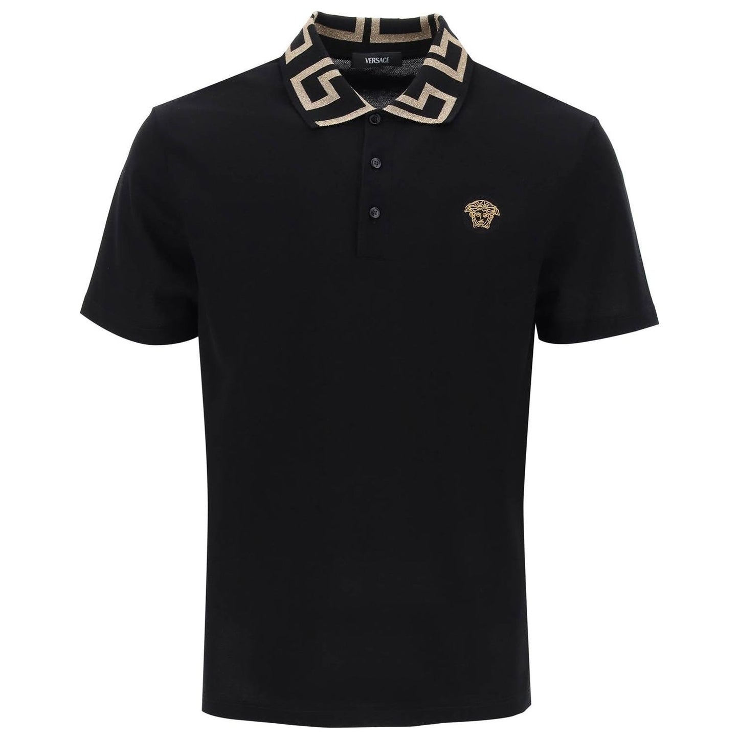 Versace taylor fit polo shirt with greca collar Topwear Versace