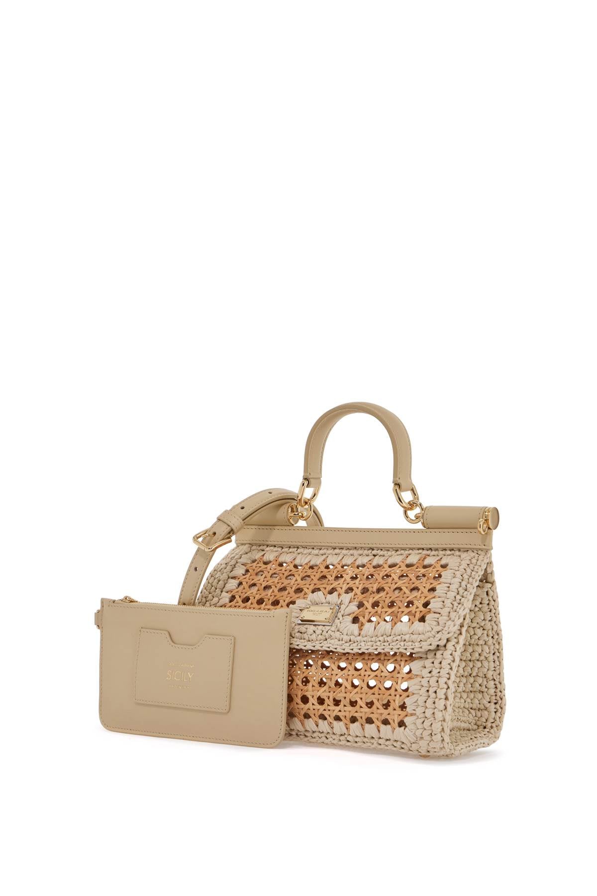 Dolce & Gabbana Dolce & Gabbana 'extended sicily handbag in straw and raff