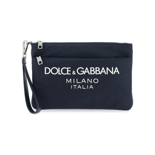 Dolce & Gabbana nylon pouch with rubberized logo Business & travel bags Dolce & Gabbana