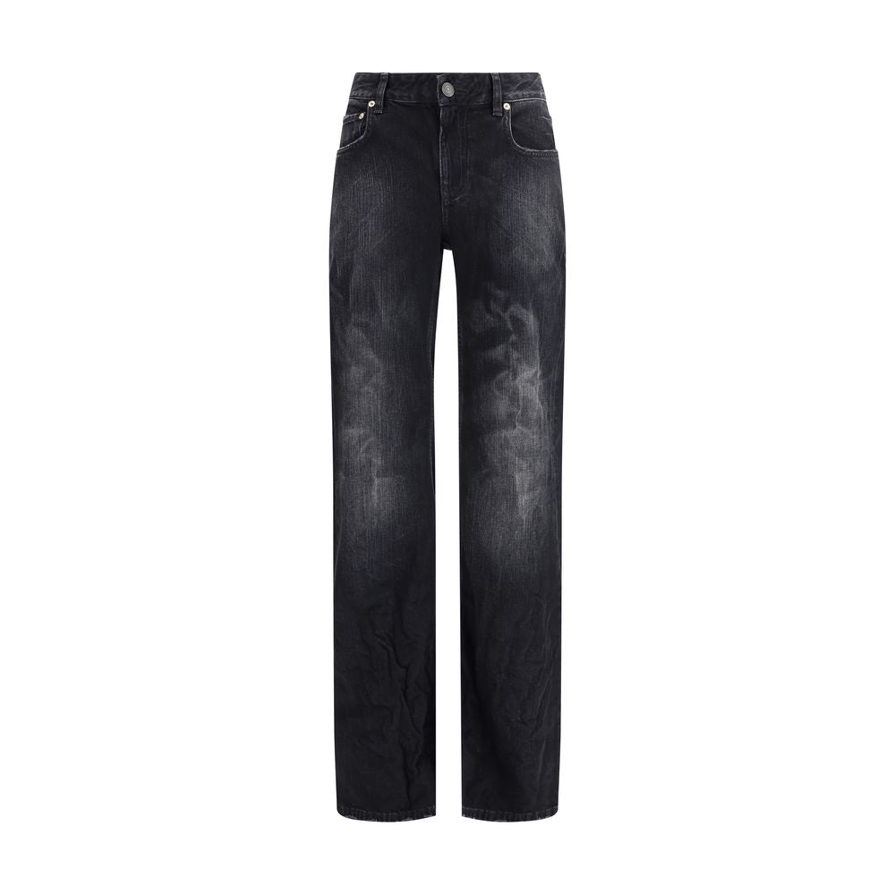 Balenciaga Black Cotton Relaxed Fit Jeans