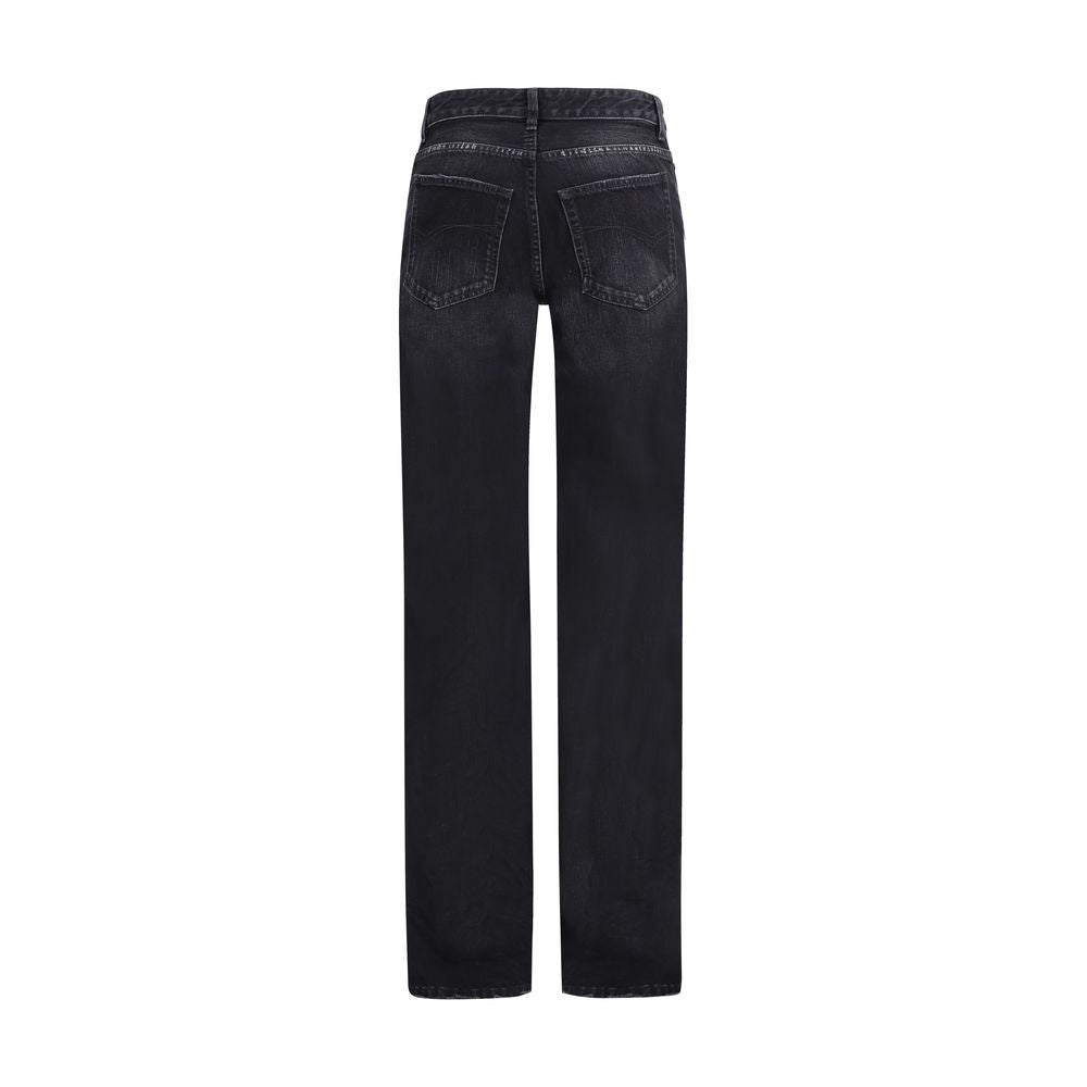 Balenciaga Black Cotton Relaxed Fit Jeans
