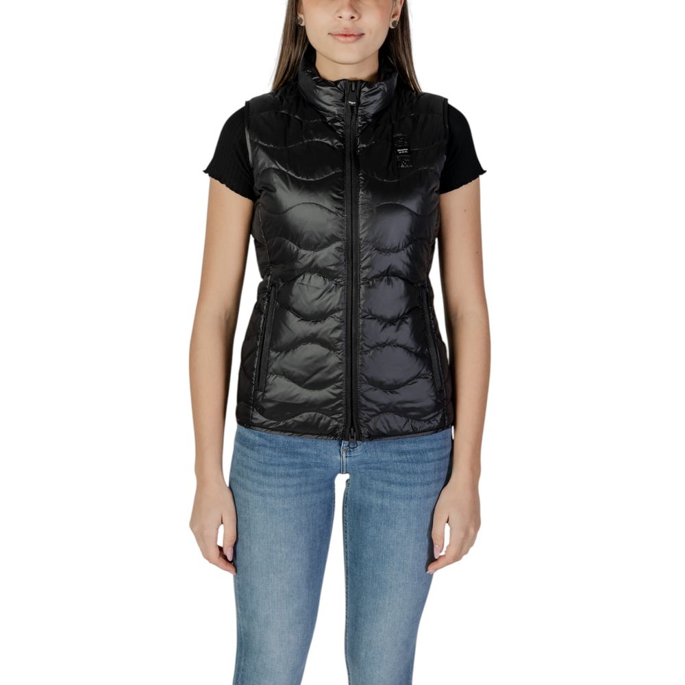 Blauer Black Polyamide Sleveless Jacket
